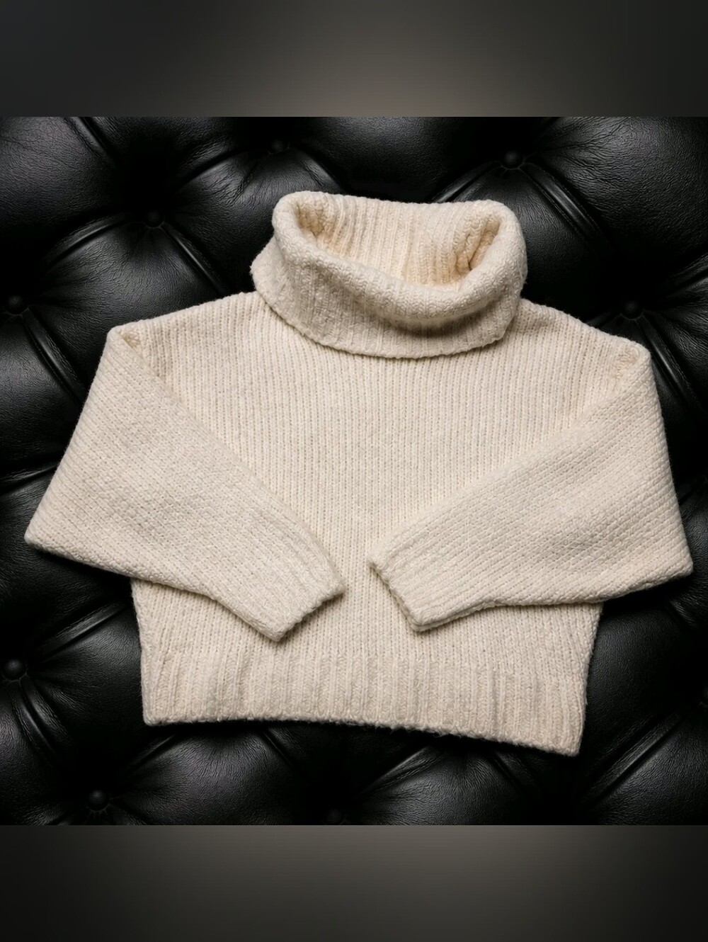 Anthropologie PILCRO Cozy Cream Turtleneck Women's Sweater Sz XS